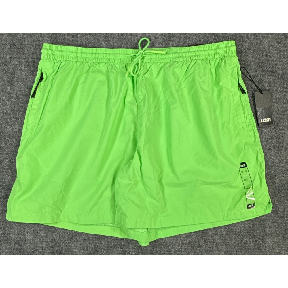 LCKR All Around 6 Inch Shorts Mens 2XL Neon Green Mesh Lined Athletic NWT